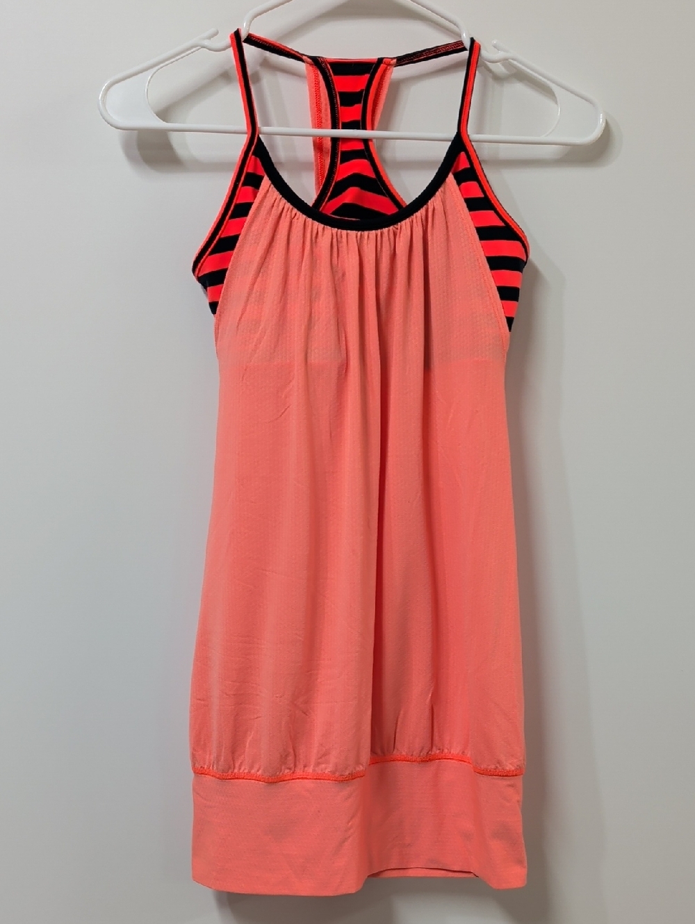 Lululemon Coral Striped Bra Tank Size Small